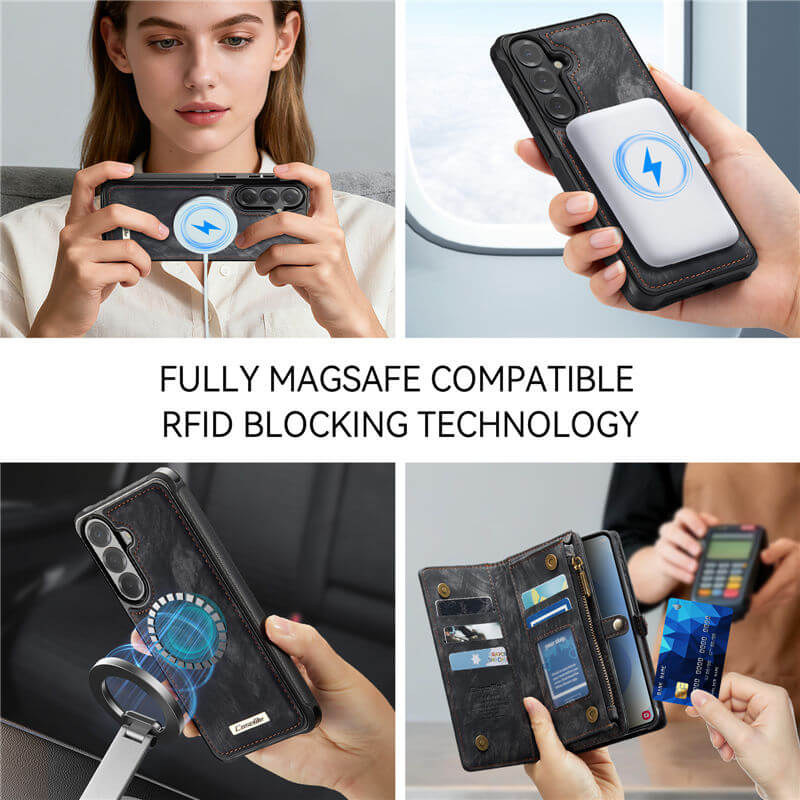 CaseMe Samsung Galaxy S26 2-in-1 Magnetic RFID Wallet Case