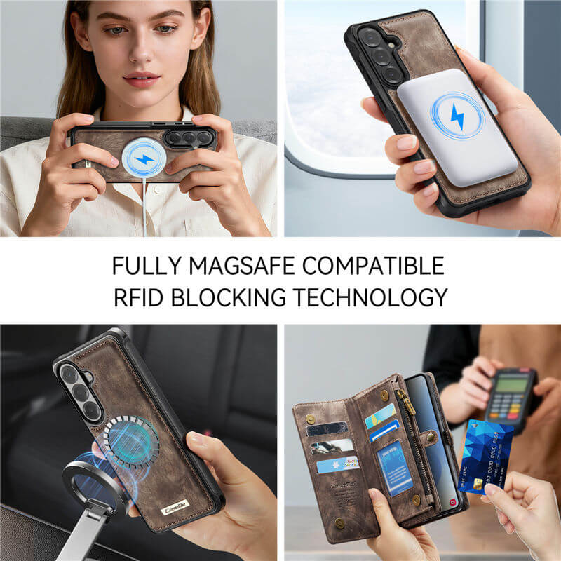 CaseMe Samsung Galaxy S26 2-in-1 Magnetic RFID Wallet Case