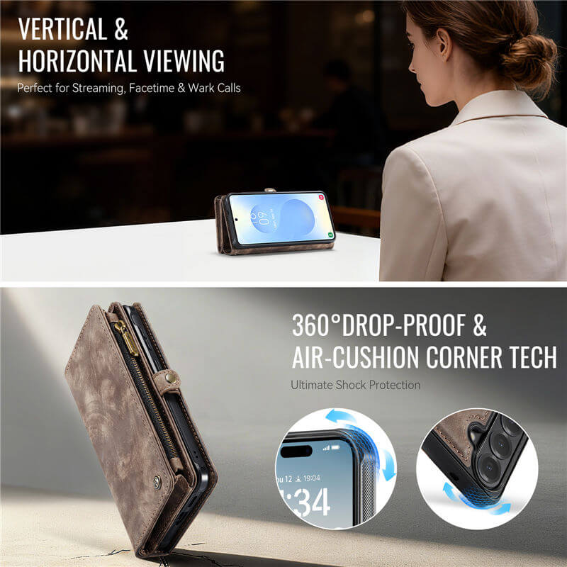 CaseMe Samsung Galaxy S26 2-in-1 Magnetic RFID Wallet Case