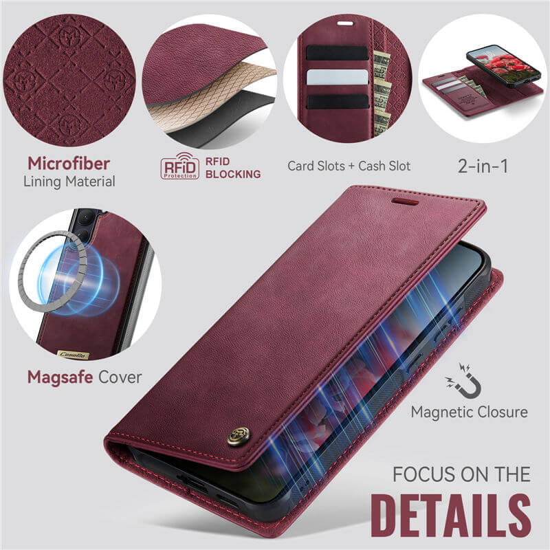 CaseMe Samsung Galaxy S26 2-in-1 Magnetic Wallet Case