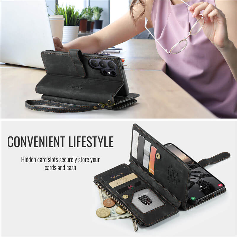 CaseMe Samsung Galaxy S26 Ultra Wallet Case with Wrist Strap
