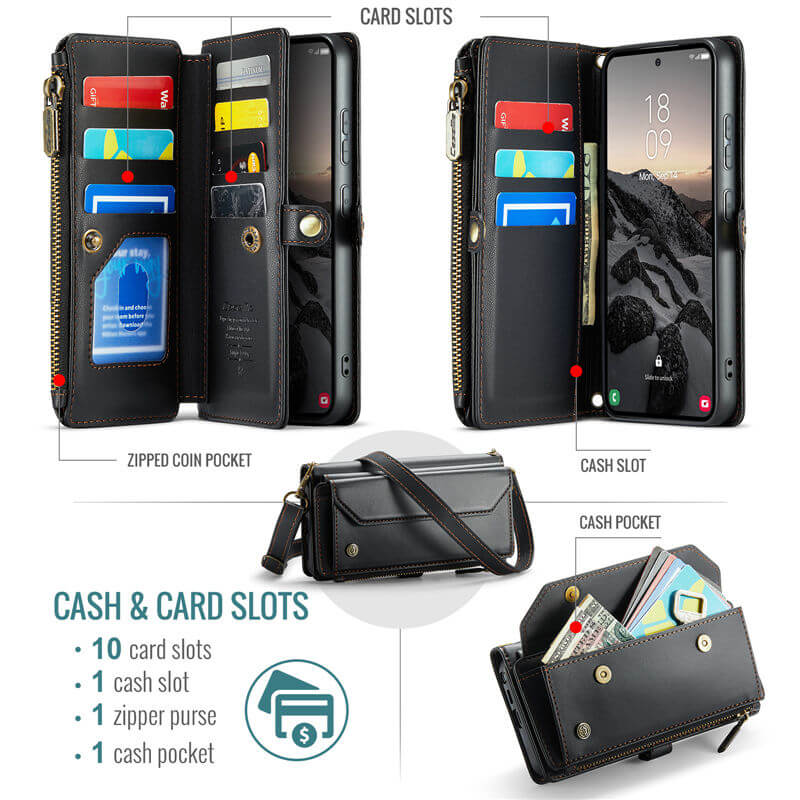 CaseMe Samsung Galaxy S26 Ultra Wallet RFID Blocking Crossbody Phone Case
