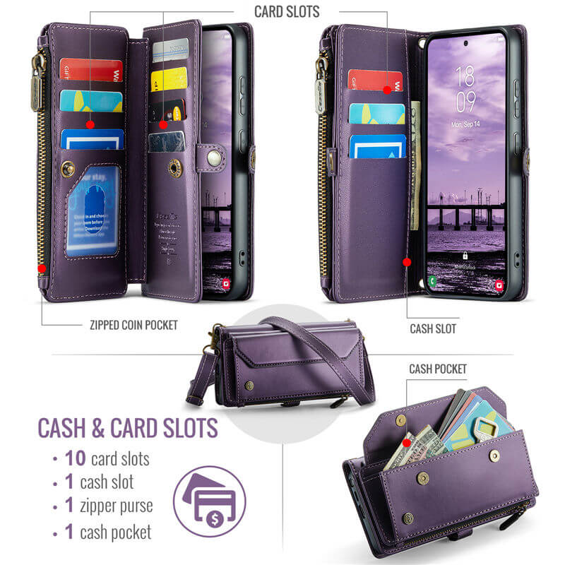 CaseMe Samsung Galaxy S26 Ultra Wallet RFID Blocking Crossbody Phone Case