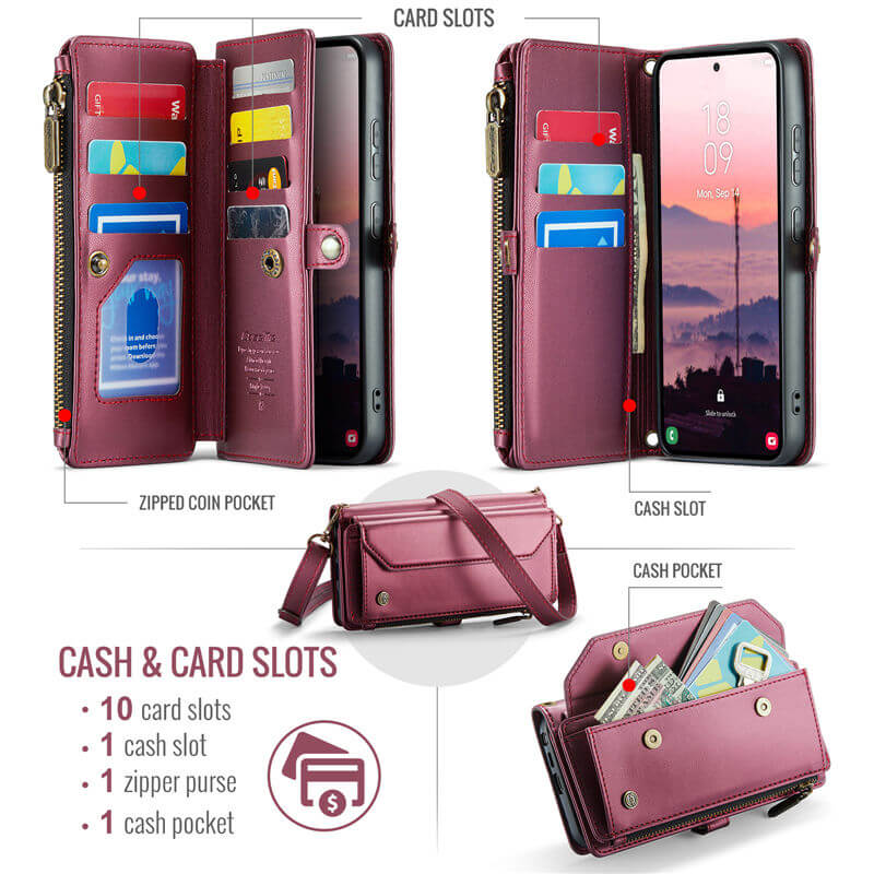 CaseMe Samsung Galaxy S26 Ultra Wallet RFID Blocking Crossbody Phone Case