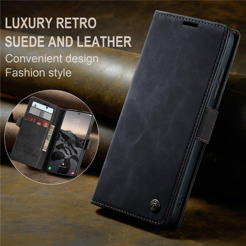 CaseMe Samsung Galaxy S25 Wallet Suede Leather Case