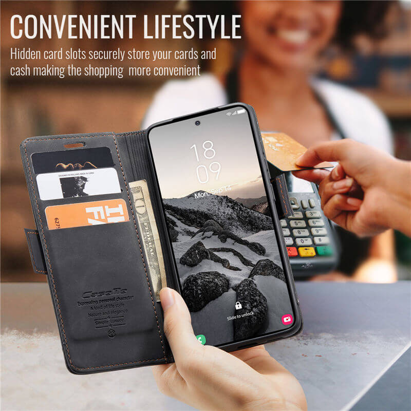 CaseMe Samsung Galaxy S25 Wallet Suede Leather Case