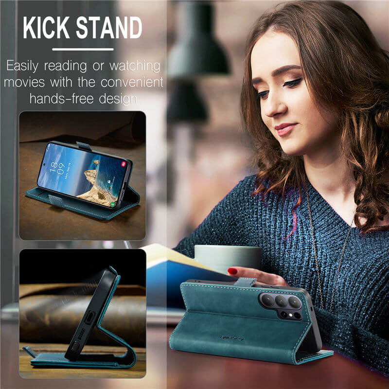 CaseMe Samsung Galaxy S25 Wallet Suede Leather Case