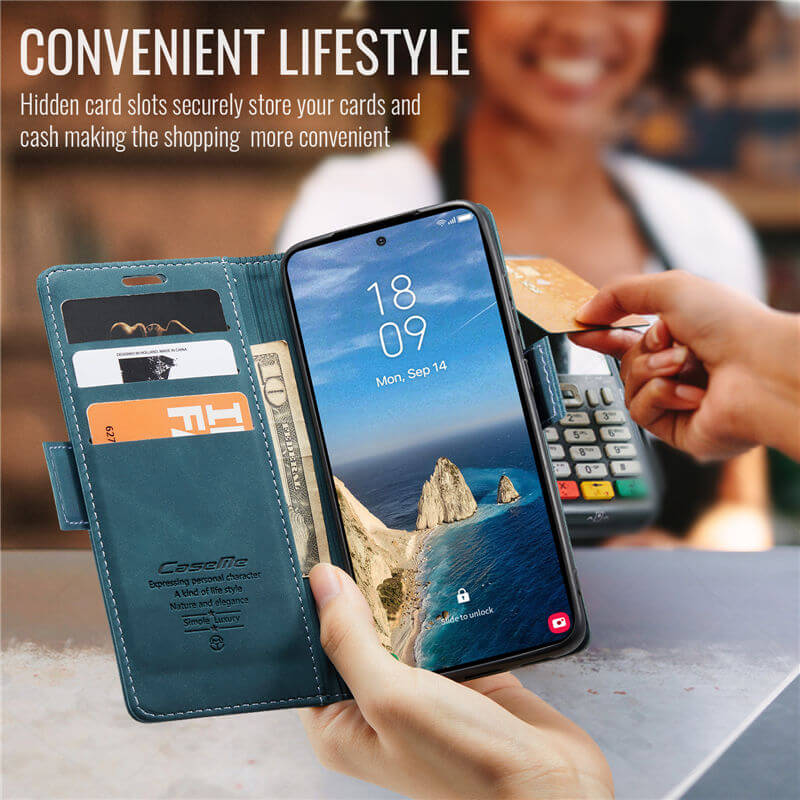 CaseMe Samsung Galaxy S25 Wallet Suede Leather Case