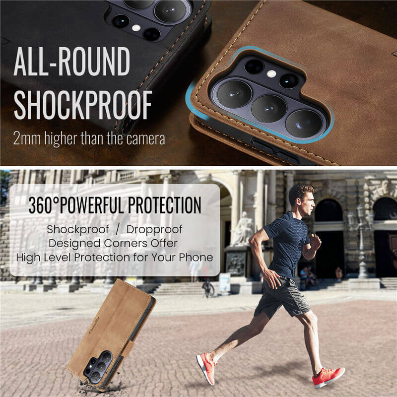 CaseMe Samsung Galaxy S25 Wallet Suede Leather Case