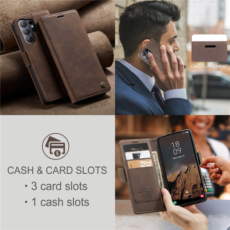 CaseMe Samsung Galaxy S25 Wallet Suede Leather Case