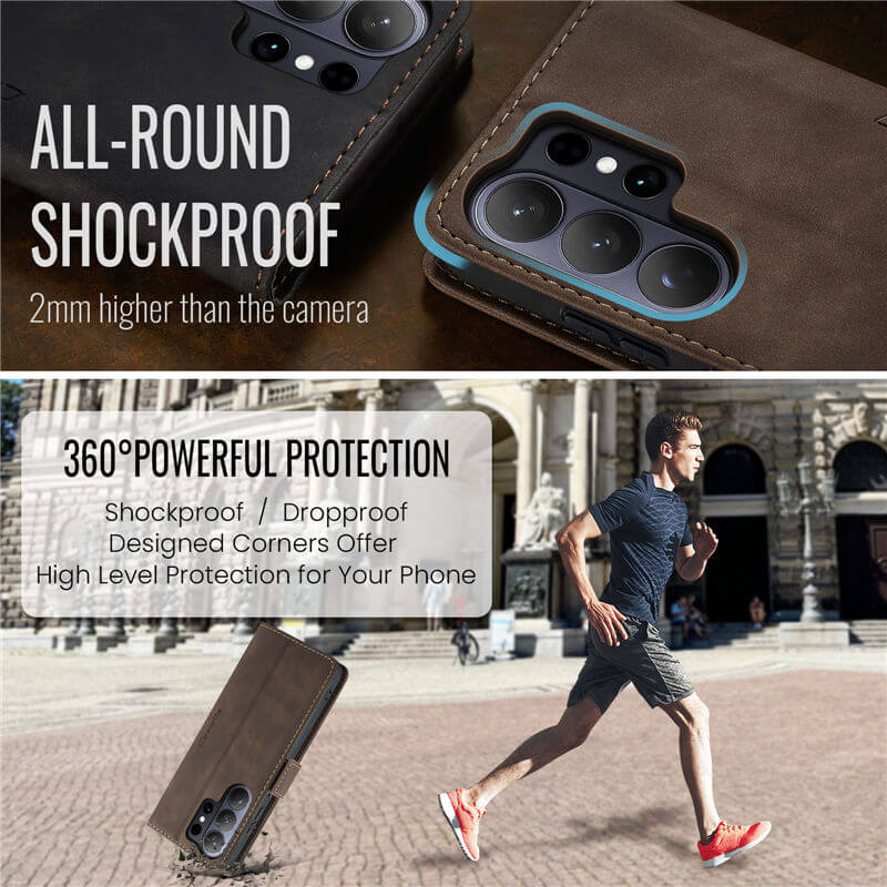 CaseMe Samsung Galaxy S25 Wallet Suede Leather Case