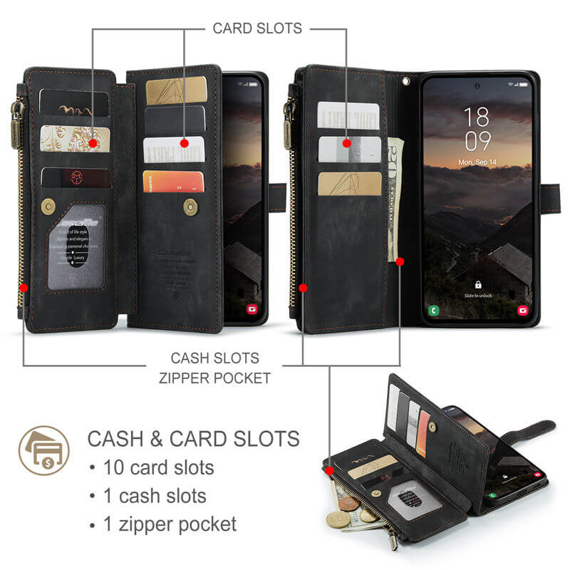CaseMe Samsung Galaxy S26 Plus Wallet Case with Wrist Strap