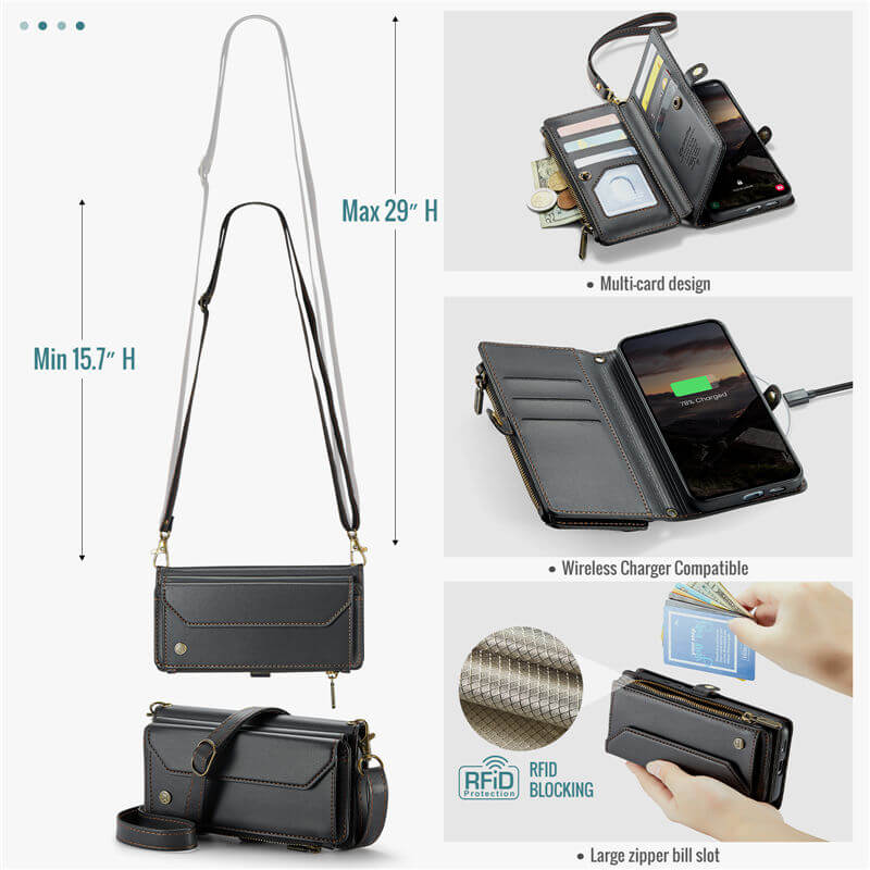 CaseMe Samsung Galaxy S26 Wallet RFID Blocking Crossbody Phone Case