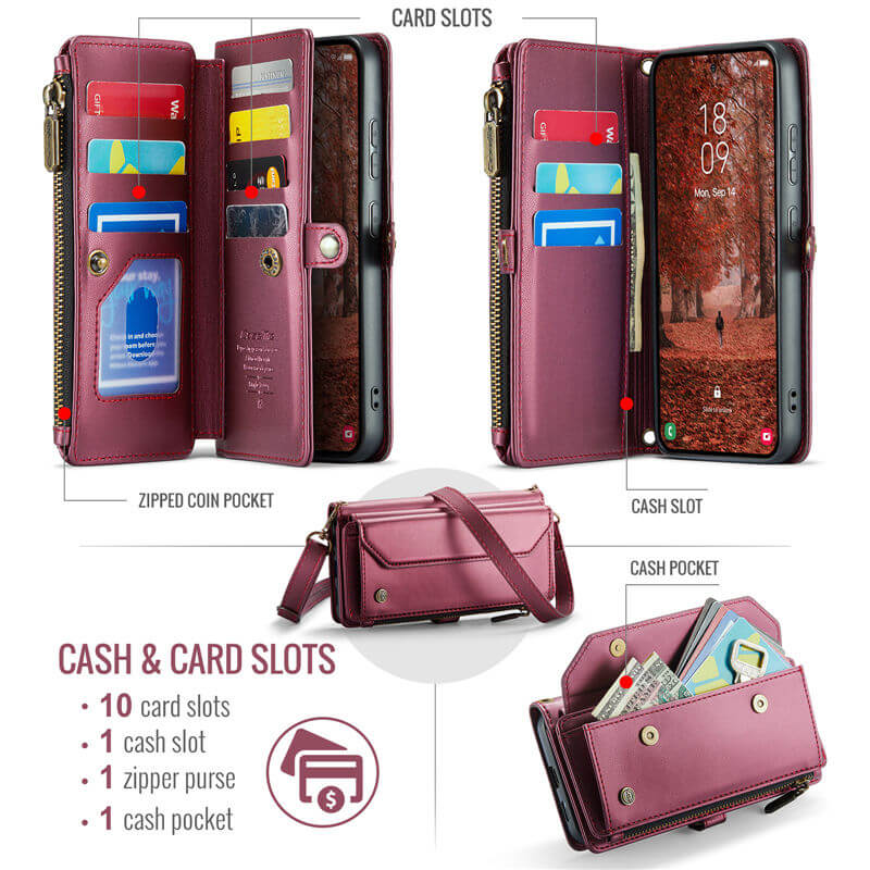 CaseMe Samsung Galaxy S26 Wallet RFID Blocking Crossbody Phone Case