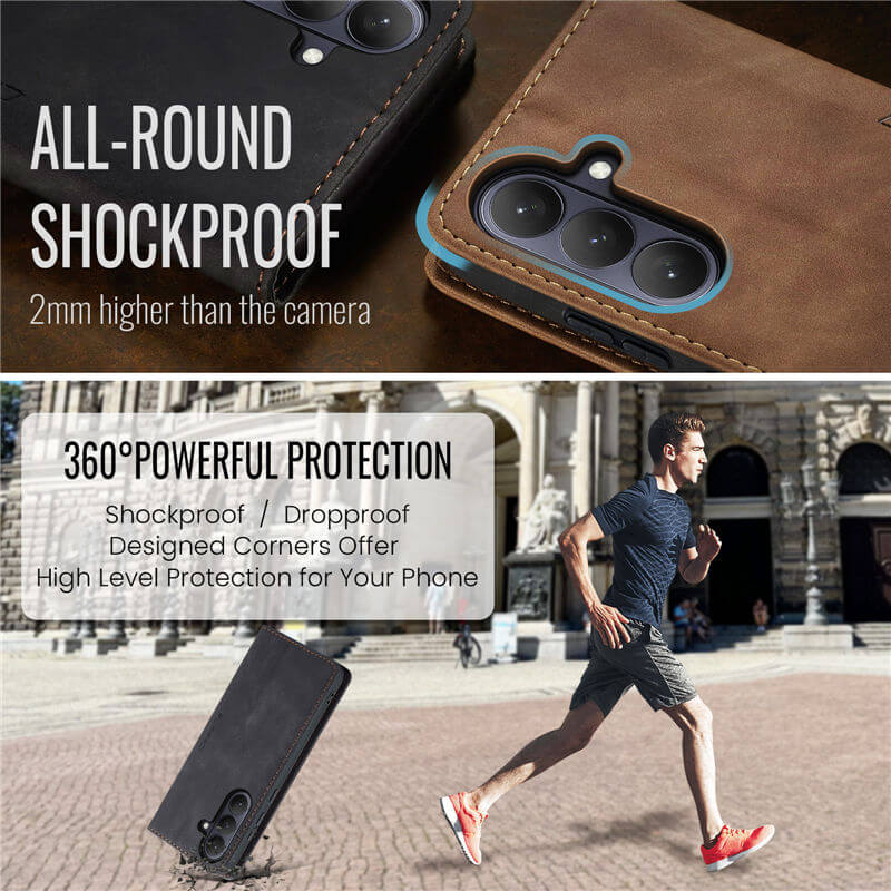 CaseMe Samsung Galaxy S25 Wallet Suede Leather Case