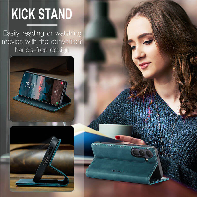 CaseMe Samsung Galaxy S25 Wallet Suede Leather Case