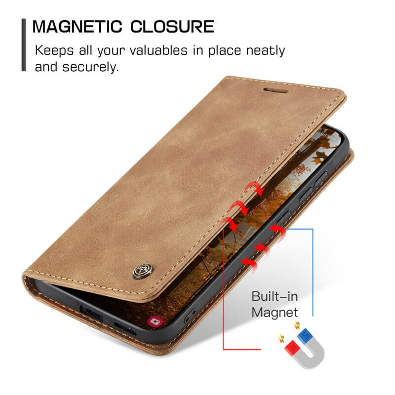 CaseMe Samsung Galaxy S25 Wallet Suede Leather Case