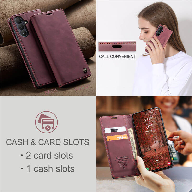 CaseMe Samsung Galaxy S25 Wallet Suede Leather Case