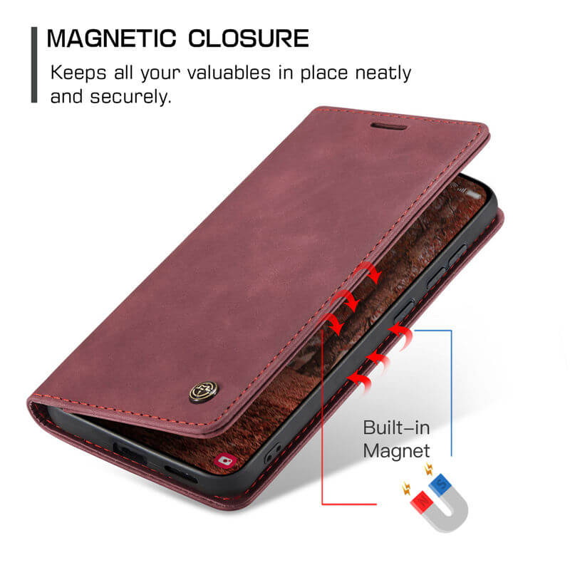 CaseMe Samsung Galaxy S25 Wallet Suede Leather Case