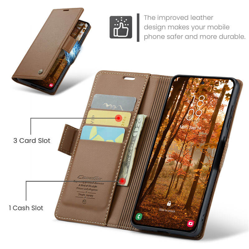 CaseMe Samsung Galaxy S26 Plus Wallet RFID Blocking Case