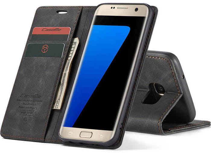 CaseMe Samsung Galaxy S7 Edge Wallet Kickstand Magnetic Flip Leather Case