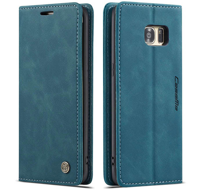 CaseMe Samsung Galaxy S7 Edge Wallet Kickstand Magnetic Flip Leather Case