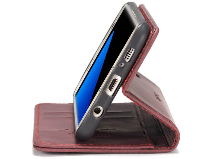 CaseMe Samsung Galaxy S7 Edge Wallet Kickstand Magnetic Flip Leather Case