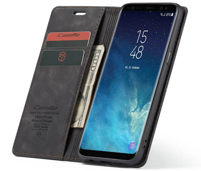 CaseMe Samsung Galaxy S8 Wallet Kickstand Magnetic Flip Leather Case