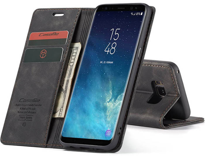 CaseMe Samsung Galaxy S8 Wallet Kickstand Magnetic Flip Leather Case