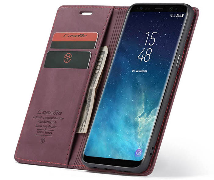 CaseMe Samsung Galaxy S8 Wallet Kickstand Magnetic Flip Leather Case