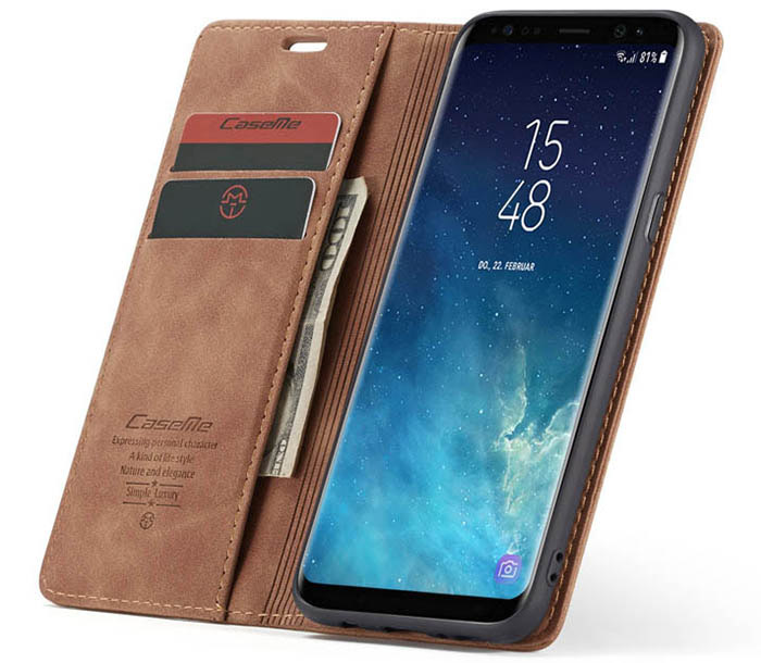 CaseMe Samsung Galaxy S8 Plus Wallet Kickstand Magnetic Flip Leather Case