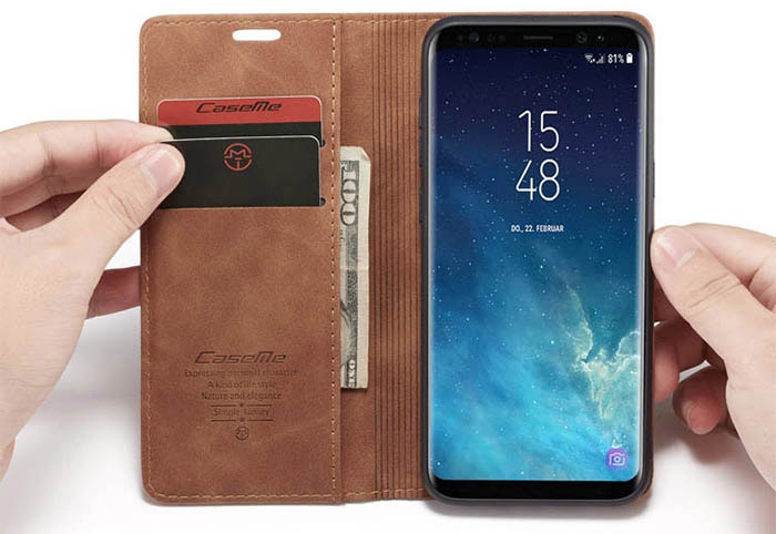 CaseMe Samsung Galaxy S8 Plus Wallet Kickstand Magnetic Flip Leather Case