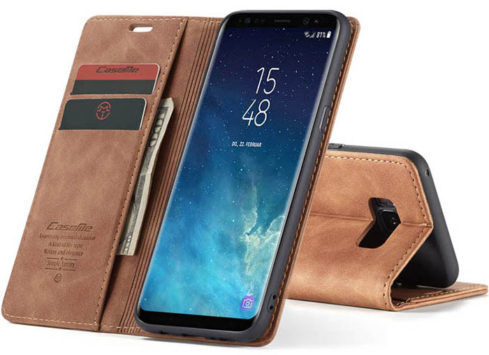 CaseMe Samsung Galaxy S8 Plus Wallet Kickstand Magnetic Flip Leather Case