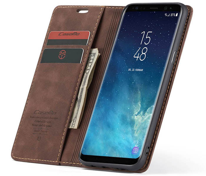 CaseMe Samsung Galaxy S8 Plus Wallet Kickstand Magnetic Flip Leather Case