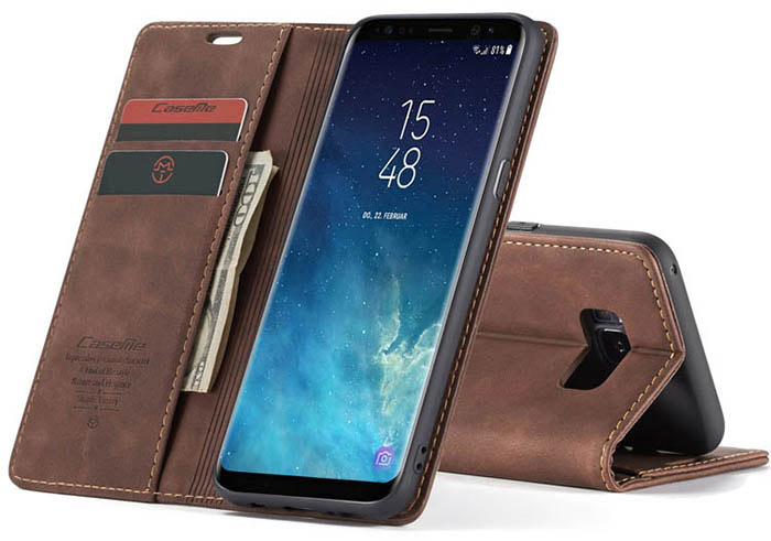 CaseMe Samsung Galaxy S8 Plus Wallet Kickstand Magnetic Flip Leather Case