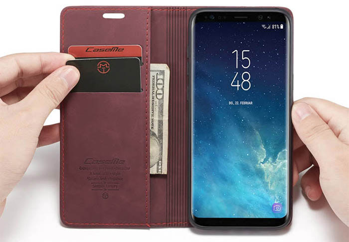 CaseMe Samsung Galaxy S8 Plus Wallet Kickstand Magnetic Flip Leather Case