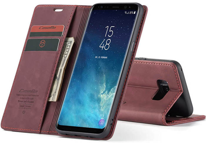 CaseMe Samsung Galaxy S8 Plus Wallet Kickstand Magnetic Flip Leather Case