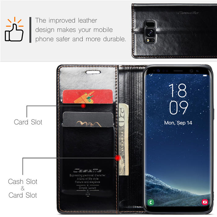 CaseMe Samsung Galaxy S8 Wallet Kickstand Magnetic Flip Case