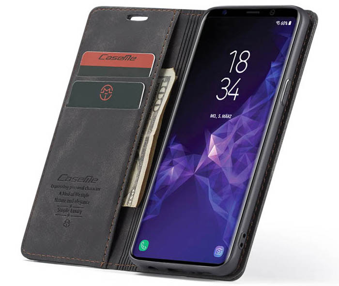 CaseMe Samsung Galaxy S9 Wallet Kickstand Magnetic Flip Leather Case