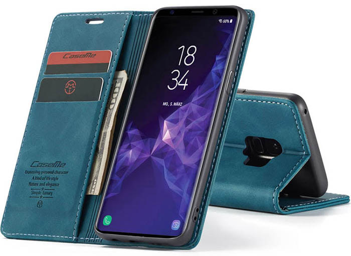 CaseMe Samsung Galaxy S9 Wallet Kickstand Magnetic Flip Leather Case