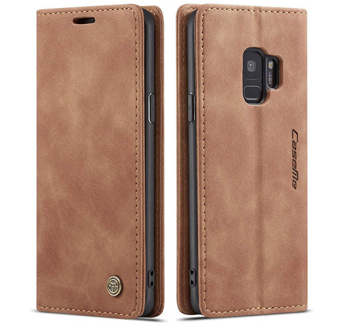 CaseMe Samsung Galaxy S9 Wallet Kickstand Magnetic Flip Leather Case