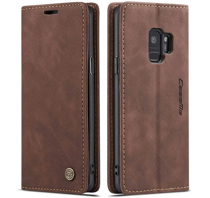 CaseMe Samsung Galaxy S9 Wallet Kickstand Magnetic Flip Leather Case