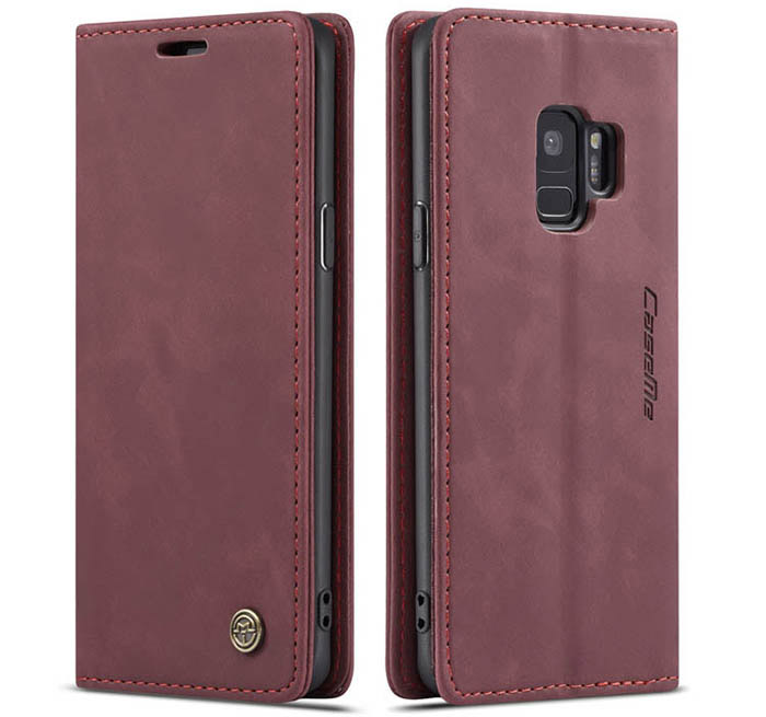 CaseMe Samsung Galaxy S9 Wallet Kickstand Magnetic Flip Leather Case