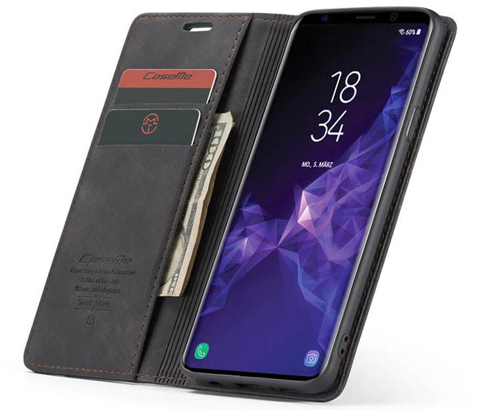 CaseMe Samsung Galaxy S9 Plus Wallet Kickstand Magnetic Flip Leather Case