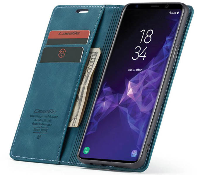 CaseMe Samsung Galaxy S9 Plus Wallet Kickstand Magnetic Flip Leather Case