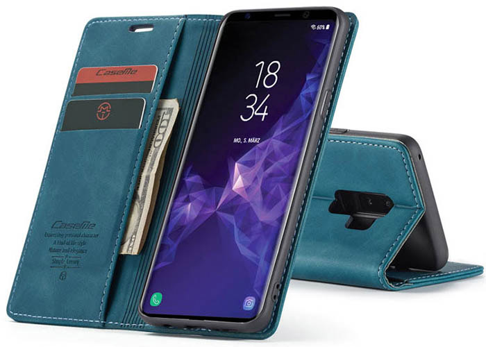 CaseMe Samsung Galaxy S9 Plus Wallet Kickstand Magnetic Flip Leather Case