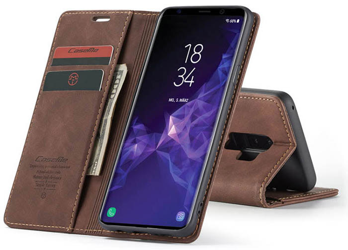 CaseMe Samsung Galaxy S9 Plus Wallet Kickstand Magnetic Flip Leather Case