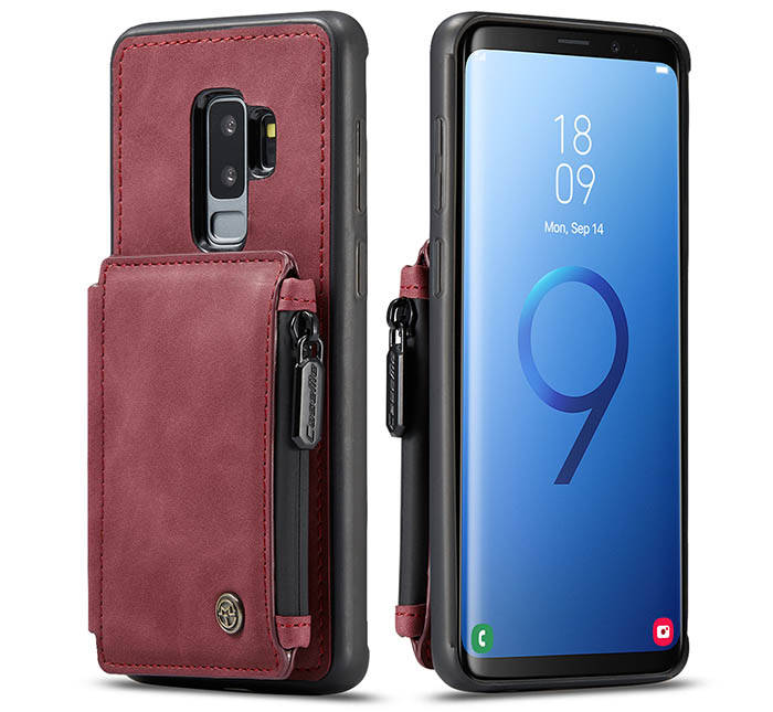 CaseMe Samsung Galaxy S9 Plus Zipper Pocket Card Slots Case