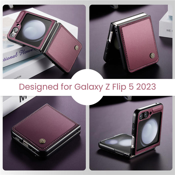 CaseMe Samsung Galaxy Z Flip5 Litchi skin PU Leather Case