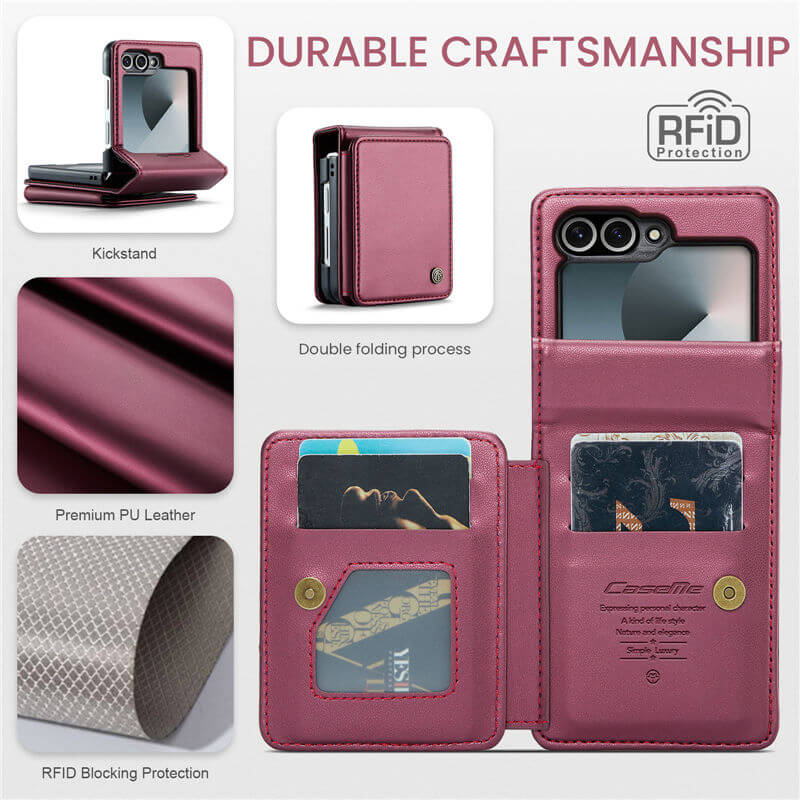 CaseMe Samsung Galaxy Z Flip7 FE RFID Blocking Card Holder Case